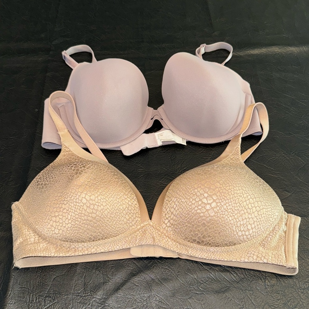 Warners Bra Bundle, one Taupe & one Tan Textured, Size 34C, EUC
